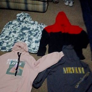 Sweatshirts $20-$35, 2xl except pats army sweatshirt is $55 originally 89.